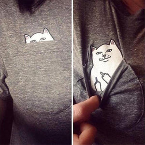 Middle Finger Pocket Cat